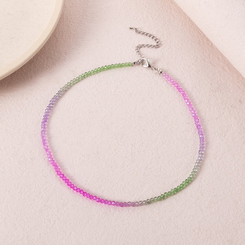 Wholesale Bohemian Short Handmade Creative Colorful Rice Bead Necklace Set